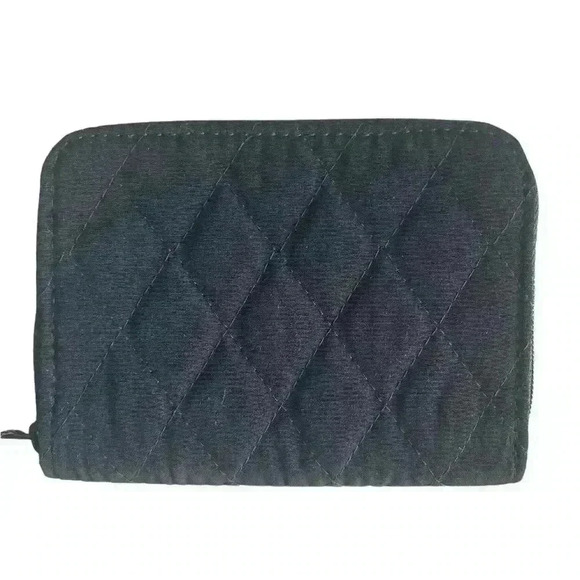 Vera Bradley RFID Small Zip-Around Wallet in Microfiber in Classic Black NWT - Picture 1 of 4
